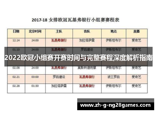 2022欧冠小组赛开赛时间与完整赛程深度解析指南 2022欧冠小组赛开赛时间与完整赛程深度解析指南